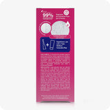 For Conceive Plus Fertility Lubricant Tube + Applicators (PT), back panel of 8x4g pre-filled fertility lubricant applicators box, featuring clinical claims in Portuguese, a sperm motility image, usage instructions, safety warnings, and visual icons suggesting use with pre-filled applicators—all on a bright pink background.
